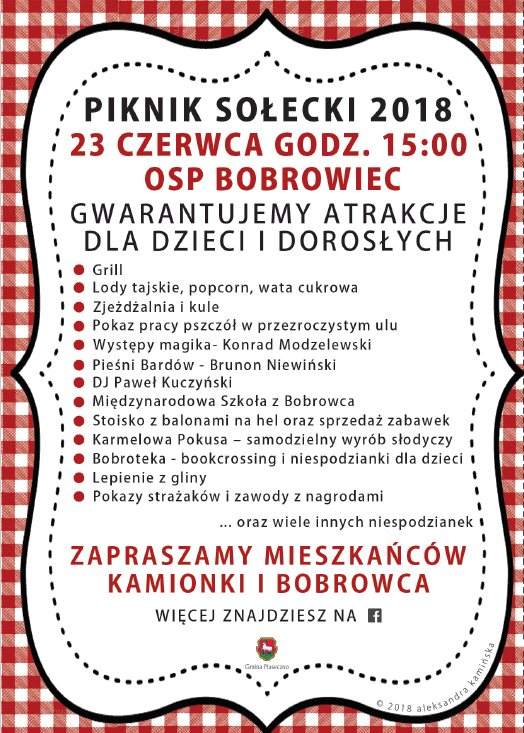 Plakat Piknik Kamionki czerwiec 2018