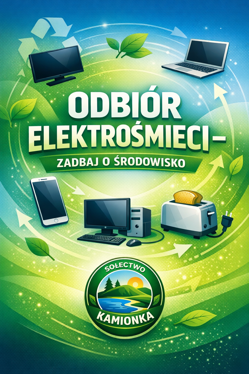 Plakat promujący odbiór elektrośmieci